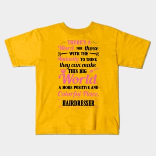 Big colorful world with hairdresser (black) Kids T-Shirt